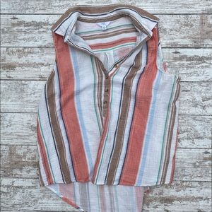 Time and Tru sleeveless Striped Blouse